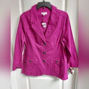 Denim&Co Women's Fuchsia Jean Jacket